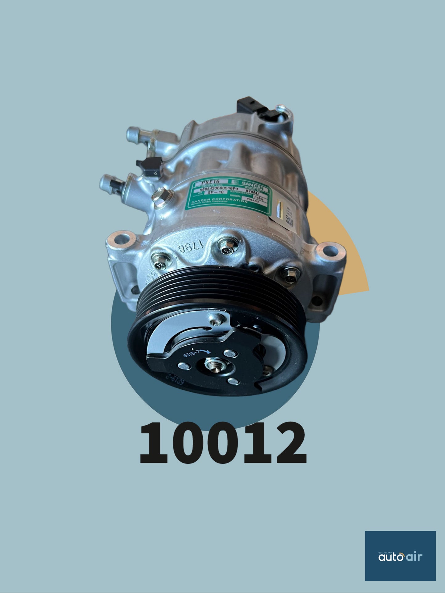 Sanden PXE16 12 A/C Compressor suits Audi/Volkswagen VW - Audi A3, Passat, Tiguan, Skoda, Octavia, Golf5, Jetta, Touran, Caddi Compressor 12V